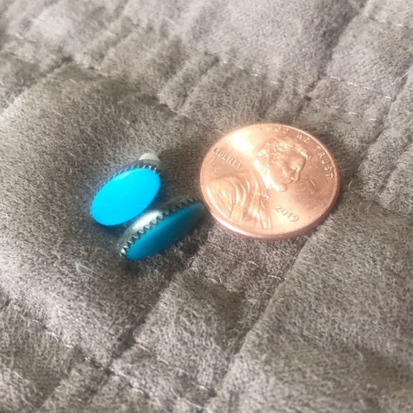 Sleeping Beauty Turquoise Sterling Earrings - Picture 3 of 6